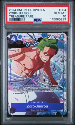 2024 ONE PIECE OP09-EMPERORS IN THE NEW WORLD TREASURE RARE ZORO-JUUROU PSA 10 - Image 1