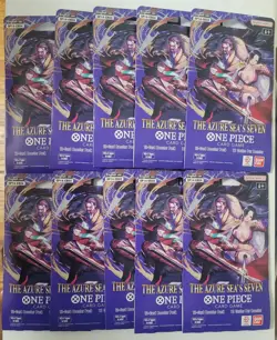 LOT of (10) OP-14 Sleeved Booster Packs Of One Piece TCG The Azure Sea's Seven - Image 1