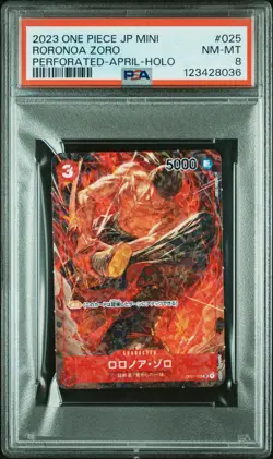 2023 ONE PIECE JAPANESE SAIKYO JUMP MINI PROMOS #025 RORONOA ZORO PSA 8 - Image 1