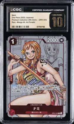 2022 ONE PIECE JAPANESE PREMIUM COLLECTION MANGA ALT ART NAMI CGC 10 PRISTINE - Image 1