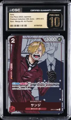 2022 ONE PIECE JAPANESE 25TH ANNIVERSARY MANGA ALT ART SANJI CGC 10 PRISTINE - Image 1