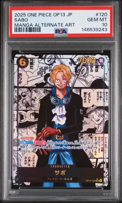 2025 ONE PIECE JPN OP13-CARRYING ON HIS WILL MANGA ALTERNATE ART SABO PSA 10 - Image 1