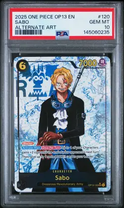 2025 ONE PIECE OP13-CARRYING ON HIS WILL ALTERNATE ART #120 SABO PSA 10 - Image 1