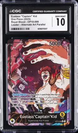 2025 ONE PIECE ROYAL BLOOD ALT ART #OP10-099 EUSTASS "CAPTAIN" KID CGC 10 - Image 1