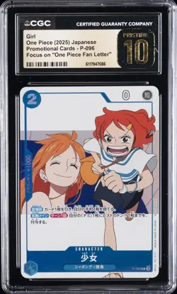 2025 ONE PIECE PROMO JAPANESE "ONE PIECE FAN LETTER" #P-096 GIRL CGC 10 PRISTINE - Image 1