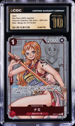 2022 ONE PIECE JPN PREMIUM COLL 25TH ANNIV MANGA ALT ART NAMI CGC 10 PRISTINE - Image 1