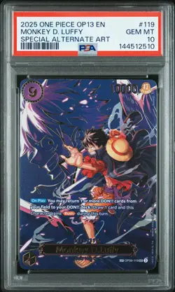 2025 ONE PIECE OP13-CARRYING ON HIS WILL #119 MONKEY D. LUFFY PSA 10 - Image 1