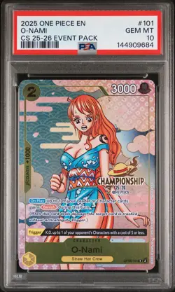 2025 ONE PIECE CHAMPIONSHIP 2025-26 EVENT PACK #101 O-NAMI PSA 10 - Image 1