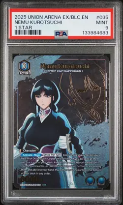 2025 UNION ARENA BLEACH 1000 YEAR BLOOD WAR 1 STAR #035 NEMU KUROTSUCHI PSA 9 - Image 1