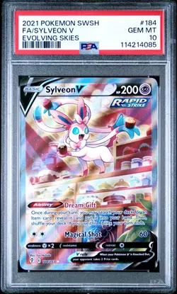 Sylveon V PSA 10 English Pokemon Card 184/203 Evolving Skies 2021 Alternate Art - Image 1