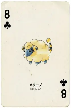 2000 Mareep 8 of Clubs Pokemon Silver Part 2 Playing Card Japan Original - Image 2