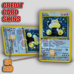 Snorlax, First Edition 1999 Pokemon | Credit Card Sticker/Skin | 2 Pack - Image 1