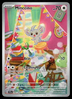 Minccino 182/162 Holo Illustration Rare Temporal Forces Pokemon Card - Image 1
