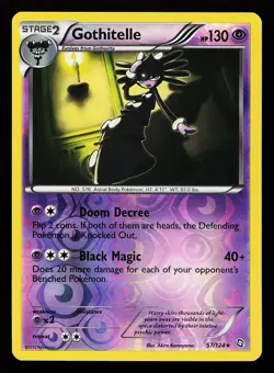 Gothitelle 57/124 Rare Reverse Holo Dragons Exalted Pokemon Card - Image 1