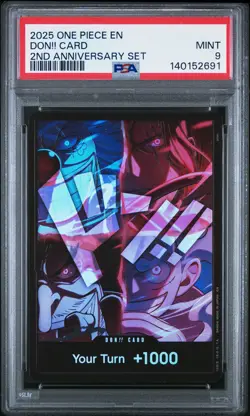 2025 ONE PIECE ENGLISH VERSION 2ND ANNIVERSARY SET DON!! CARD PSA 9 - Image 1