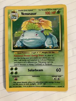 Pokemon TCG Base Set Venusaur Holo Rare Card 15/102 Good Condition - Image 1