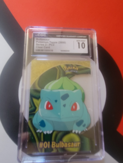 2000 Topps Pokemon TV Animation Series 2 Bulbasaur Clear Card Blue Logo CGC 10 - Image 1