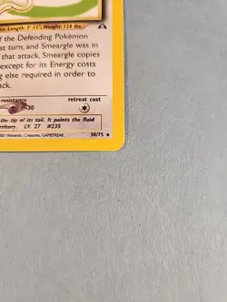 POKEMON Neo Discovery Smeargle 30/75 Rare Card - Image 4