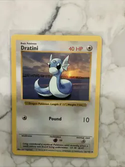 Dratini 26/102 Pokemon Card Base Set Shadowless LP EXCELLENT 1999 - Image 1