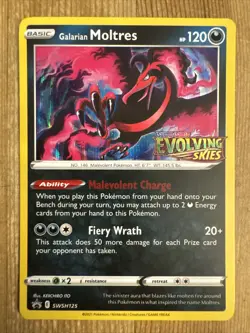 Galarian Moltres - SWSH125 - PreRelease Pokemon Promo Sword Shield Holo Card NM - Image 1