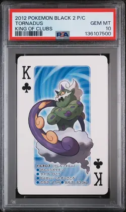 2012 POKEMON BLACK 2 PLAYING CARDS KING OF CLUBS TORNADUS PSA 10 - Image 1