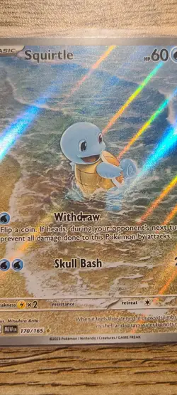 Squirtle 170/165 Rare Print Error Card Sv: Scarlet & Violet 151 Holo - Image 2