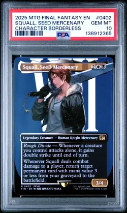 2025 MTG FINAL FANTASY CHARACTER BORDERLESS #0402 SQUALL, SEED MERCENARY PSA 10 - Image 1