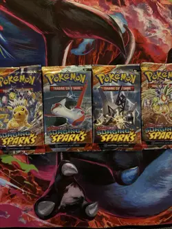 Bulk Lot POKEMON Scarlet & Violet Surging Sparks Booster Packs x4 Live Auction - Image 1