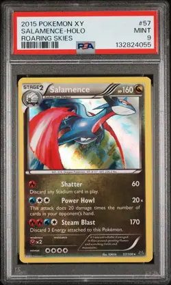 2015 POKEMON XY ROARING SKIES #57 SALAMENCE-HOLO PSA 9 - Image 1