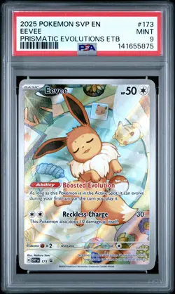 2025 POKEMON SVP EN-SV BLACK STAR PROMO #173 EEVEE PSA 9 - Image 1