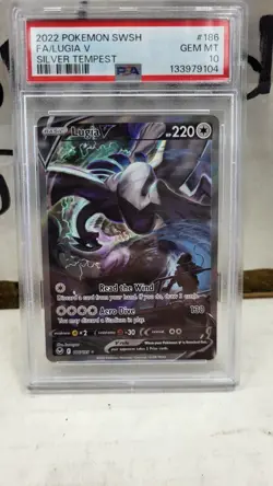 2022 LUGIA V FULL ALT ART SILVER TEMPEST SWSH POKEMON PSA 10 GEM MINT #186 - Image 2