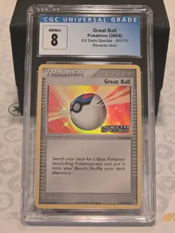 Pokemon 2005 Great Ball 90/113 EX Delta Species Stamped Reverse Holo CGC 8 Blue - Image 1