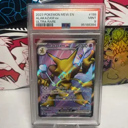 2023 POKEMON MEW EN-151 ULTRA RARE #188 ALAKAZAM EX PSA 9 - Image 1