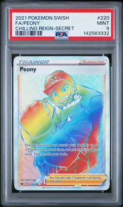 2021 POKEMON SWORD & SHIELD CHILLING REIGN SECRET #220 FULL ART/PEONY PSA 9 - Image 1