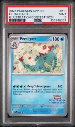 2025 POKEMON SVP PROMO ILLUSTRATION CONTEST 2024 #213 FERALIGATR PSA 9 - Image 1