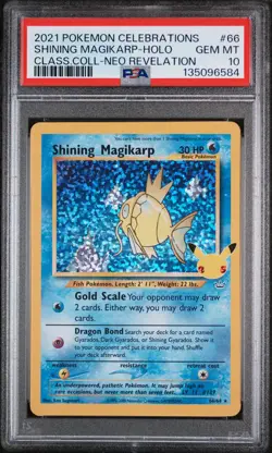 2021 POKEMON CELEBRATIONS CLASSIC COLLECTION #66 SHINING MAGIKARP-HOLO PSA 10 - Image 1