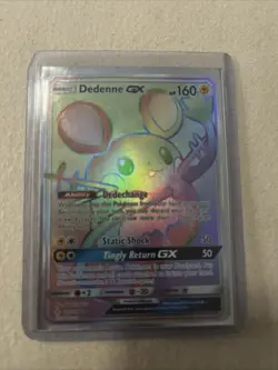 Pokemon TCG Dedenne GX Holo Secret Rare Card Unbroken Bonds 219/214 Rainbow - Image 1