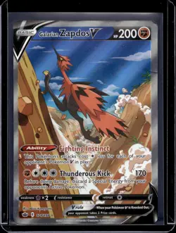 Pokemon SWSH06: Chilling Reign Galarian Zapdos V (Alternate Full Art) 174/198 - Image 1