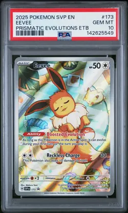 2025 POKEMON SVP EN-SV BLACK STAR PROMO #173 EEVEE PSA 10 - Image 1