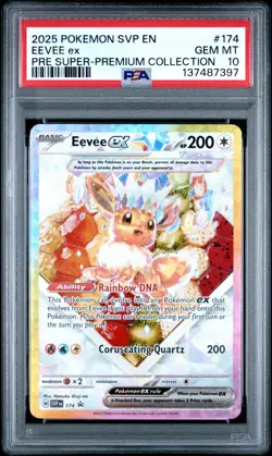 2025 POKEMON SVP EN-SV BLACK STAR PROMO #174 EEVEE EX PSA 10 - Image 1
