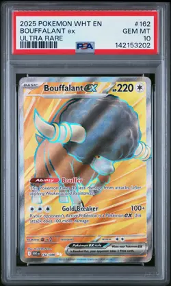 2025 POKEMON WHT EN-WHITE FLARE ULTRA RARE #162 BOUFFALANT EX PSA 10 - Image 1