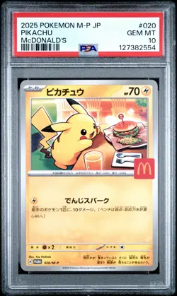 2025 POKEMON JAPANESE M-P PROMO MCDONALD'S #020 PIKACHU PSA 10 - Image 1