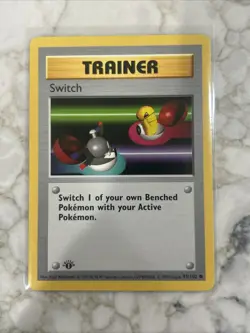 Switch 1ST EDITION Base Set (Shadowless) 1999 Pokemon 95/102 Common - LP - Image 1