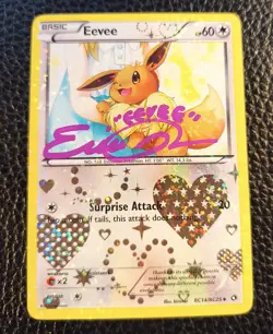 2013 Pokemon B & W - Eevee RC14/RC25 Legendary Treasures AUTO Erica Schroeder - Image 1