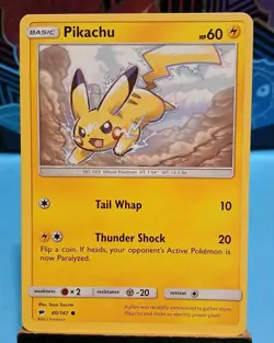 Pikachu 40/147 Sm-Burning Shadows Regular Non Holo Pokemon Mint Condition - Image 1