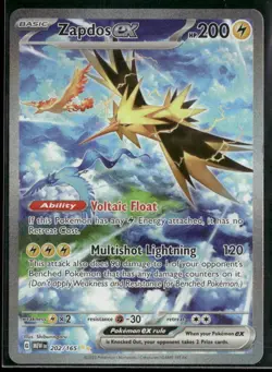2023 Pokemon Zapdos EX 202/165 Scarlet & Violet 151 Special Illustration Rare - Image 1