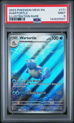 2023 POKEMON MEW EN-151 ILLUSTRATION RARE #171 WARTORTLE PSA 9 - Image 1