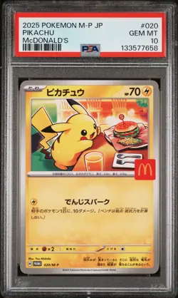 2025 POKEMON JAPANESE M-P PROMO MCDONALD'S #020 PIKACHU PSA 10 - Image 1