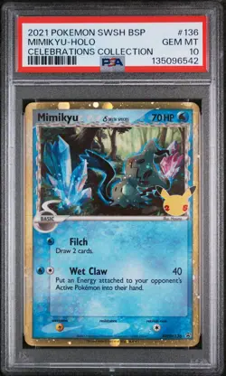 2021 POKEMON SWSH PROMO CELEBRATIONS COLLECTION #136 MIMIKYU-HOLO PSA 10 - Image 1