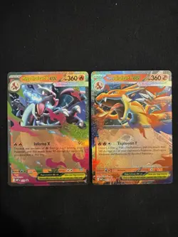 Pokemon TCG - Mega Charizard X 029 & Mega Charizard Y 030 Black Star Promos - Image 1